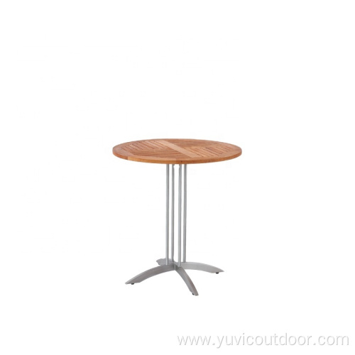 outdoor wood teak round table garden metal chair